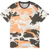Alpha industries T-Shirt "Basic T-Shirt BL Camo PP", Herren, Gr. M, orange (orange grau camo), Obermaterial: 100% Baumwolle, Shirts T-Shirt