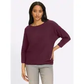 HEINE Strickpullover "Pullover", Damen, Gr. 50, lila (burgund), 50% Viskose, 28% Polyester, 22% Polyamid, unifarben, Pullover Strickpullover