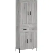 vidaXL Highboard Grau Sonoma 69,5x34x180 cm Holzwerkstoff