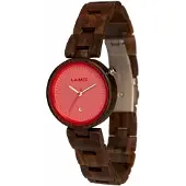 Laimer Damen-Armbanduhr NICKY PINK Mod. 0054 aus Sandelholz - Analoge Quarzuhr mit braunem Holzarmband