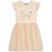 DANAMADE Sommerkleid "Dresses DBLAIR", Mädchen, Gr. 104, bunt (ivory), Oberteil: 95% Baumwolle, 5% Elasthan. Rock: 100% Polyester. Futter: 100% Baumwolle, Kleider Sommerkleid