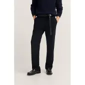 Bugatti Chinohose "Cozy Times", Herren, Gr. 33, Länge 34, blau (380, marine), 68% Polyester, 28% Viskose, 4% Elasthan, unifarben, gerade, unten schmal, Hosen Chinohose, Tapered Fit mit Soft Touch