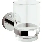 Evenes Glashalter Eight mit Wandhalter, Glas klar, Messing verchromt - 93 920 18