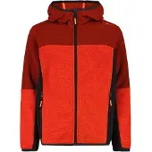 CMP KID Fleece Jacket FIX Hood flame-brick (07CZ) 104