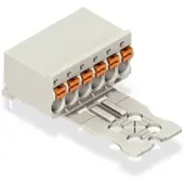 Wago 2091-1355 1-Leiter-THT-Federleiste, abgewinkelt,Drücker,Push-in CAGE CLAMP,lichtgrau 20911355 - 50 Stück