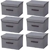 Merkloos Set von 6 Aufbewahrungsboxen mit Deckel, Grau