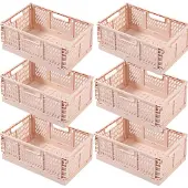 Merkloos Faltbare Kunststoff Aufbewahrungsboxen, Set von 6 (Rosa)
