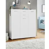 Priess Kombikommode , weiß, B:123cm H:135cm T:38cm, Holzwerkstoff, Sideboards, Kombikommode