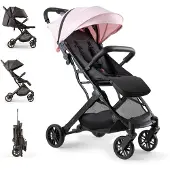 Interbaby Reisebuggy klein bis 22 kg Handgepäck, Liegefunktion (Pink)