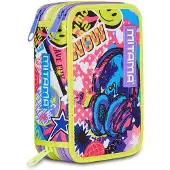 Mitama Schulmäppchen mit 3 Fächern, Triple Music Sticker, Inhalt 47 Stück, kompl