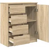 vidaXL Sideboard mit Schubladen Sonoma-Eiche 71x35x84 cm Holzwerkstoff