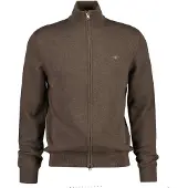 Gant Sweatshirt "Strickjacke CASUAL COTTON ZIP CARDIGAN", Herren, Gr. L, braun, Obermaterial: 100% Baumwolle CO., Sweatshirts Sweatshirt