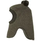 Maximo Wollfleece-Schlupfmütze mit Bommel, oliv, 51
