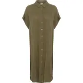 Culture Midikleid "Damen Kleid CUelina", Damen, Gr. L, N-Gr, grün (dusky grün), Obermaterial: 100% Baumwolle CO., Kleider Midikleid