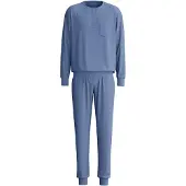 Calida Schlafanzug "Relax Choice 1", Herren, Gr. XL (56), blau (coastal fjord), Interlock, Obermaterial: 100% Baumwolle, Homewear-Sets Schlafanzug
