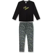 Sanetta Schlafanzug "Pyjama Pyjama Teenager lang Queen of Everything Leo-Print 1er Pack", Jungen, Gr. 152, bunt (schwarz, grün), Obermaterial: 100% Baumwolle CO., Homewear-Sets Schlafanzug, Topseller