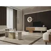 AEA Wohnzimmer Set Beistelltisch Couchtisch TV Ständer Wandregal Holzmöbel