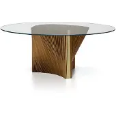 AEA Runder Esstisch Designer Glasplatte Holzgestell Esszimmer Möbel