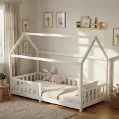 Merkloos Kinderbett mit Absturzsicherung und Lattenrost