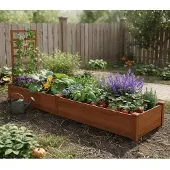 Merkloos Erhöhtes Gartenbeet aus Kiefernholz mit Offenem Boden