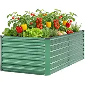 Merkloos Erhöhtes Blumenbeet aus Metall mit Schutznetz und Unkrautvlies