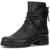 Gabor Stiefelette , Damen, Gr. 38, schwarz, Nappaleder, unifarben, Schuhe Stiefelette, Blockabsatz, Businessboots mit Zierreißverschluss außen, G-Weite