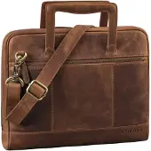 Merkloos Leder Schultertasche für 14 Zoll Laptop
