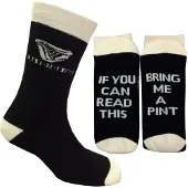 Merkloos Herren Socken mit Guinness Design, Einheitsgröße, Schwarz
