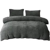 Generisch Bettwäsche Set – Doppelbett – gemütlich – anthrazit