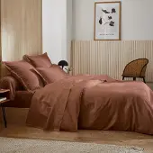 Merkloos Bettwäsche Set 280 x 240 cm 100% Baumwolle Braun