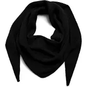 Pieces Pckomma Grosser Gerippter Dreiecks Schal | Schwarz | ONE SIZE