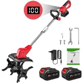OEM Elektrischer Kultivator, 21V Leistung, vielseitiges Gartenwerkzeug, Mit 2X Batterie
