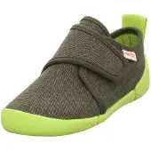 Superfit Barfußschuh "VENTI WMS: weit", Mädchen, Gr. 34, Baumwolle, grün (dunkelgrün), meliert, Schuhe Barfußschuh, Klettschuh, in WMS: Weite weit, Größenschablone zum Download