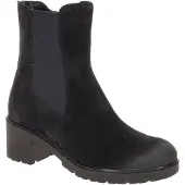Gabor Stiefeletten 8064 Velourleder dunkelblau 4cm Blockabsatz H-Weite Reißverschluss