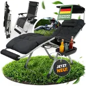 Merkloos Klappbare Gartenliege mit Sonnenschutz