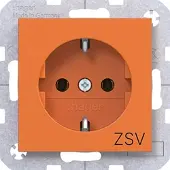Hager WAS1132AP Steckdose SCHUKO mit Aufdruck “ZSV“, Steckklemmen, A.x/C.x, orange glänzend