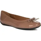 Geox Damen Ballerinas D16Y7C000HHC8156 dunkelbeige lackiert mit Schleife Respira