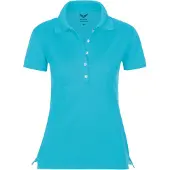 Trigema Damen Poloshirt mit Langer Knopfleiste Azur S