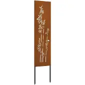 Syfax Garten Sichtschutz-Leinwand Floral Rostoptik 32 x 140 cm