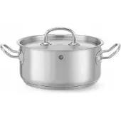 Hendi Niedriger Topf mit Deckel Edelstahl Gastronomie 2,9L 20cm