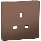 Merten MTN2120-6052 Zentralplatte für British-Standard Steckdosen-Einsatz, Moccametallic, System Design MTN21206052