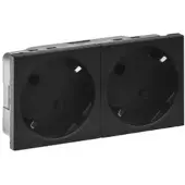 Legrand 079372L Mosaic 2xSchutzkontakt-Steckdose 45°, erhöhter Berührungsschutz Farbe: Schwarz