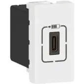 Legrand 077589 Mosaic USB Typ-C Ladesteckdose 1-modulig, Ladestrom 1,5 A Farbe: Ultraweiß