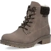 Rieker Winterstiefelette , Damen, Gr. 37, Warmfutter, taupe, Lederimitat, Textil, used, Basic, Schuhe Winterstiefelette, Schnürboots, Schnürstiefelette, TEX-Membran und Profilsohle