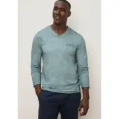 Kangaroos Langarmshirt mit V-Ausschnitt, Langarm-Design, aus Slub-Material
