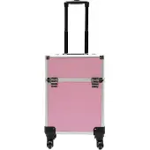 OEM Makeup-Trainingskoffer, abnehmbare Räder, großer Stauraum, Rosa