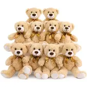 Sonstiges Teddybären Set 10 Stück 35cm Hellbraun Plüschtier Deko Geschenk Kinder Baby