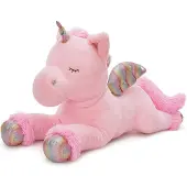 Sonstiges XXL Einhorn Kuscheltier 110cm Rosa Pink Silber mit Flügel