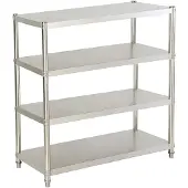 OEM Robuste Regal, Edelstahl, Mehrstufige Lagerlösung, Silber, 4-stufig