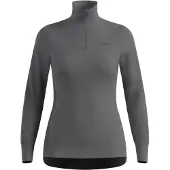 Odlo - Technischer Baselayer - BL Top Turtle Neck LS Half Zip Active Warm W Steel Grey Melange für Damen - Größe M - Grau